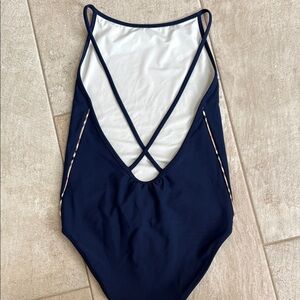 Burberry Kids Navy One Piece Swimsuit